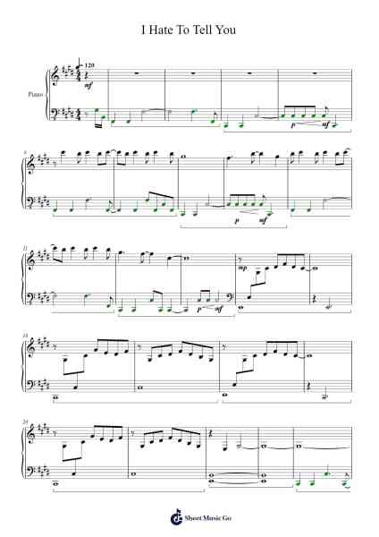 I Hate To Tell You Sheet Music by Yuk-cheung Chun-Arr.Simpbrown