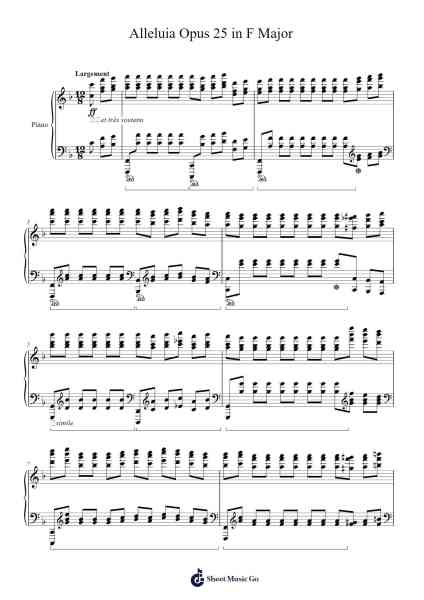 Alleluia Opus 25 in F Major Sheet Music by Charles-Valentin Alkan-Arr.Gekeith Fordkiel