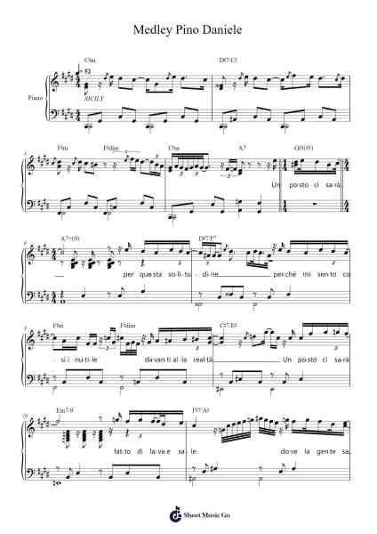Medley Pino Daniele Sheet Music by Pino Daniele-Arr.Hosy