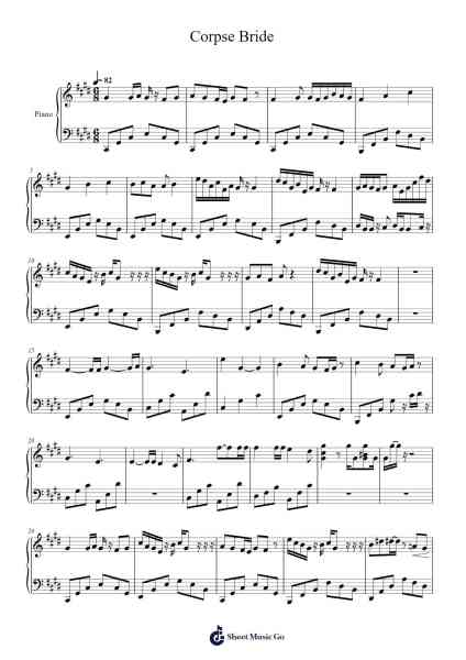 Corpse Bride Sheet Music by Danny Elfman-Arr.Shirvien