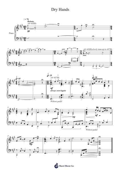 Dry Hands Sheet Music by Daniel Rosenfeld-Arr.Shelmore Yetgrant