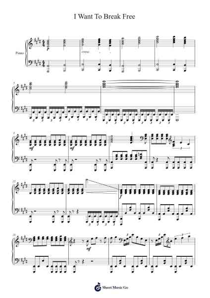 I Want To Break Free Sheet Music by John Deacon-Arr.Molta
