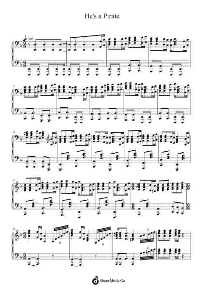 He's a Pirate 樂譜由 Klaus Badelt - 編曲 Gemgene