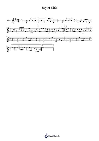Joy of Life Sheet Music by The Corrs-Arr.Brewsberg