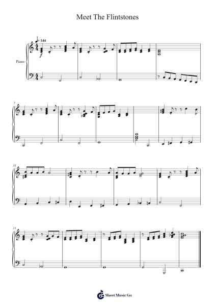 Meet The Flintstones Sheet Music by Vincent-Arr.Sampcon Mevans