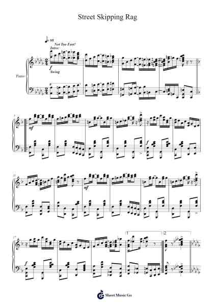 Street Skipping Rag Sheet Music by Tom Brier-Arr.Sumia
