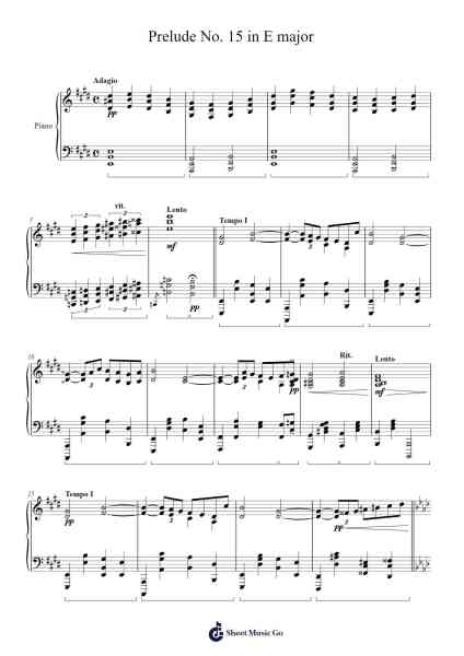 Prelude No. 15 in E major Sheet Music by Mason Ma-Arr.Fredbey Beerwar