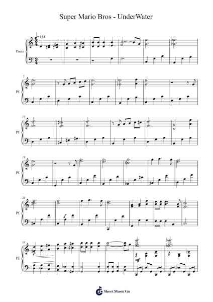 Super Mario Bros - UnderWater Sheet Music by undefined-Arr.Trismark
