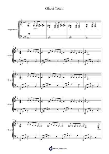 Ghost Town Sheet Music by undefined-Arr.Leostone Swinclaude