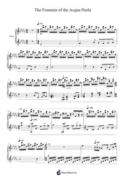 4 Roman Sketches, Op. 7: No. 3, The Fountain of the Acqua Paola Sheet Music by Charless.T.Griffes-Arr.Lornas Buckdick
