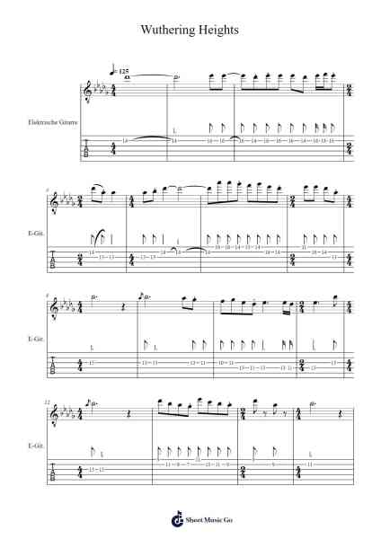 Wuthering Heights Partition de musique par Kate Bush-Arr.Calbrown Yertate