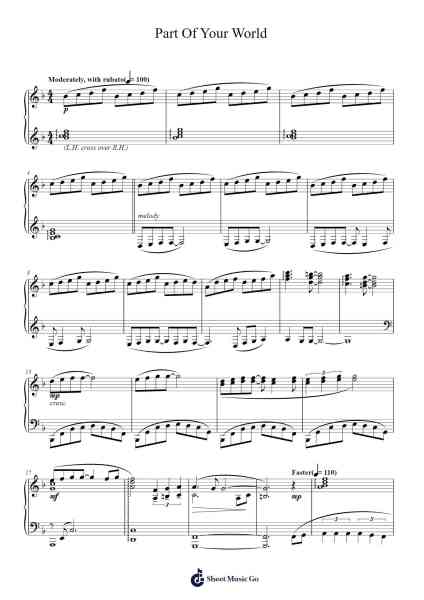 Part Of Your World from The Little Mermaid Sheet Music by Alan Menken-Arr.Hawhe