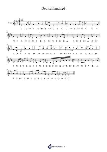 Deutschlandlied Sheet Music by Franz Joseph Haydn-Arr.Danchloe