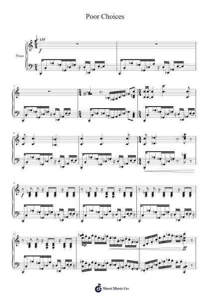 Poor Choices Sheet Music by Commiles Irbrown-Arr.Bowmag
