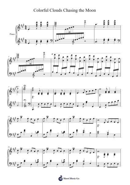 Colorful Clouds Chasing the Moon Sheet Music by Ren Guang/Nie Er-Arr.Uppold Bruckey