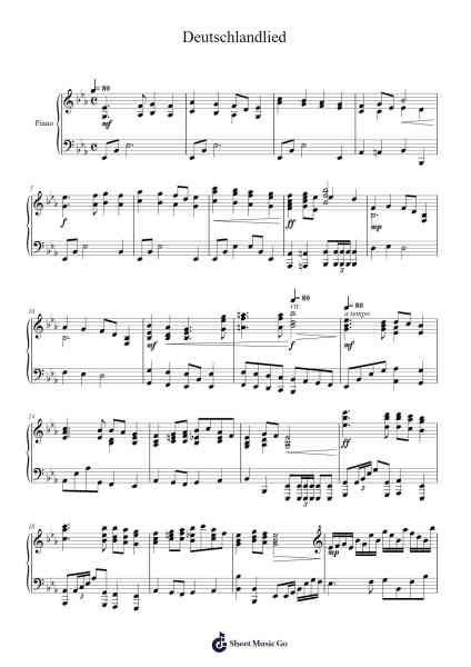 Deutschlandlied Sheet Music by Joseph Haydn-Arr.Sylgou