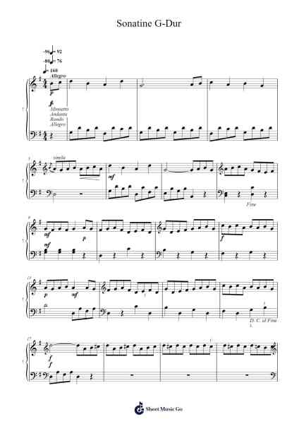 Sonatine G-Dur Sheet Music by Thomas Atwood-Arr.Linjane Barcox