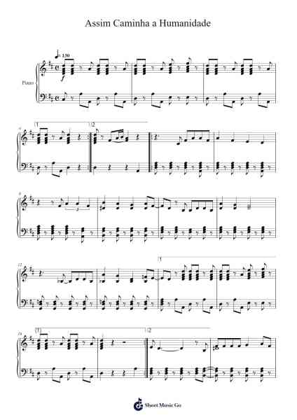 Assim Caminha a Humanidade Sheet Music by Lulu Santos-Arr.Johning