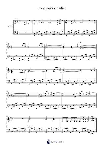 Lucie postrach ulice Sheet Music by Angelo Michajlov-Arr.Springlynn Agnise