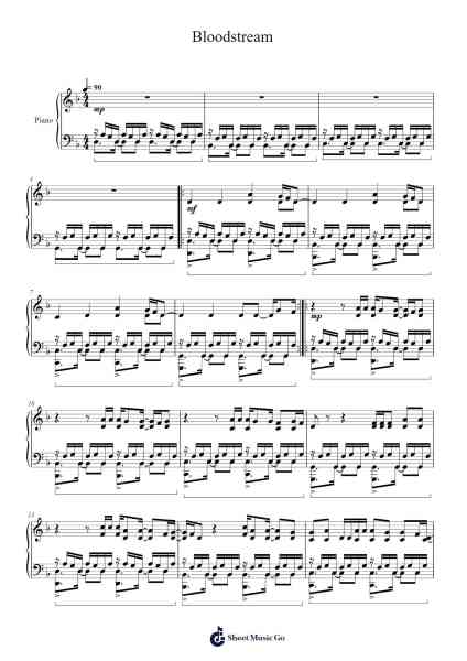 Bloodstream Sheet Music by Ethan Fry-Arr.Benga