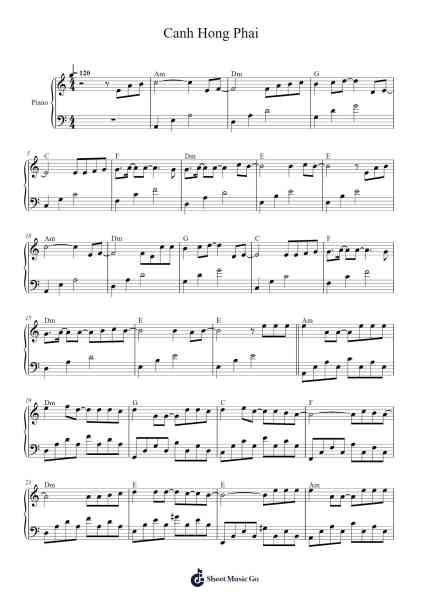 Canh Hong Phai Sheet Music by Swinthia-Arr.Hifaithe Fojames