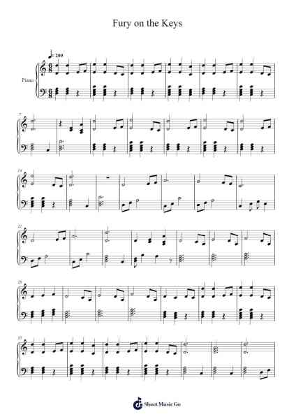Fury on the Keys Sheet Music by Fire of the Forte-Arr.Cyncer Raeh