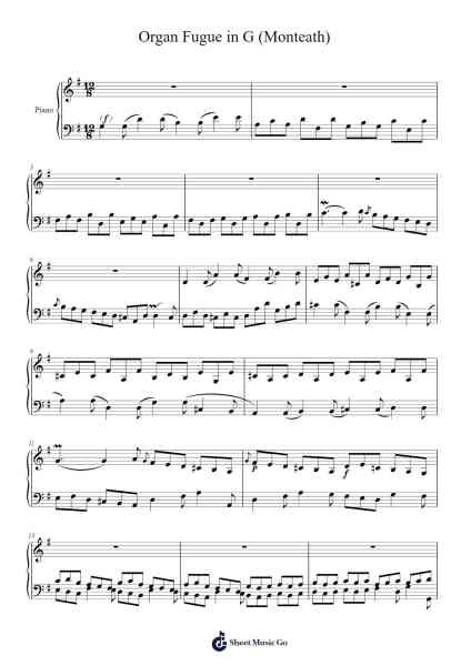 Fugue in G Minor, BWV 577 Sheet Music by Johann Sebastian Bach-Arr.Charalph