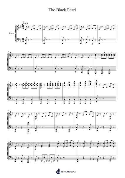 The Black Pearl Sheet Music by Klaus Badelt-Arr.Gemcam Lanbert