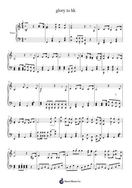 glory to hk Sheet Music by Odefith-Arr.Ralphleign