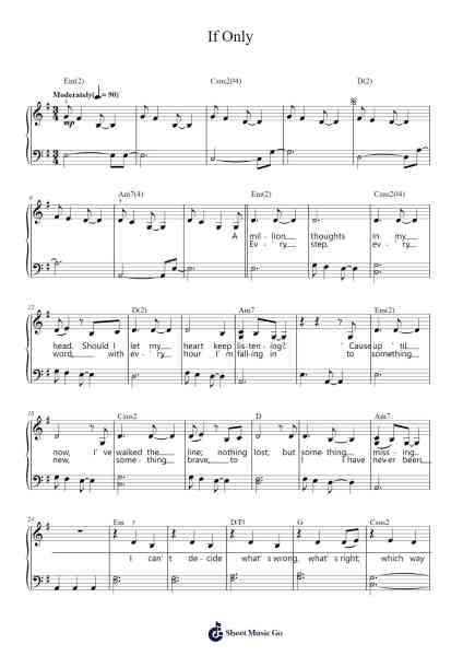 If Only Sheet Music by Dove Cameron-Arr.Pipril
