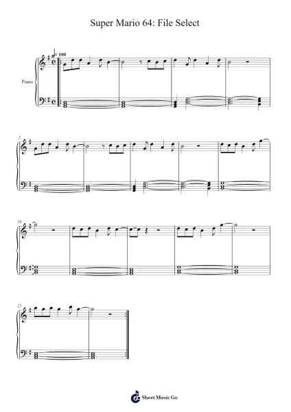 Super Mario 64: File Select Sheet Music by Koji Kondo-Arr.Griries