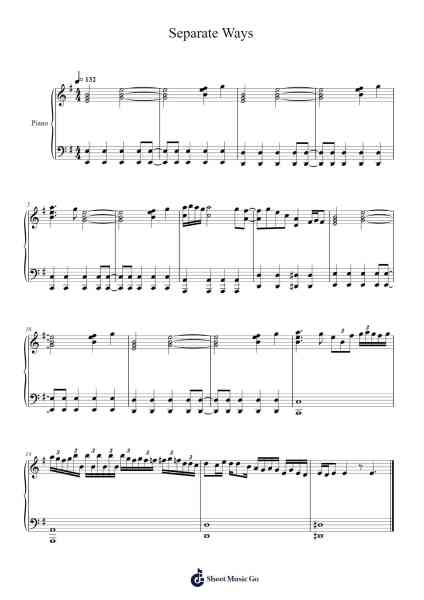 Separate Ways Sheet Music by undefined-Arr.Yetkim Vauglvis