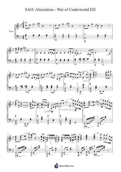 SAO: Alicization - War of Underworld ED Sheet Music by LiSA-Arr.Gibger Burnsleif