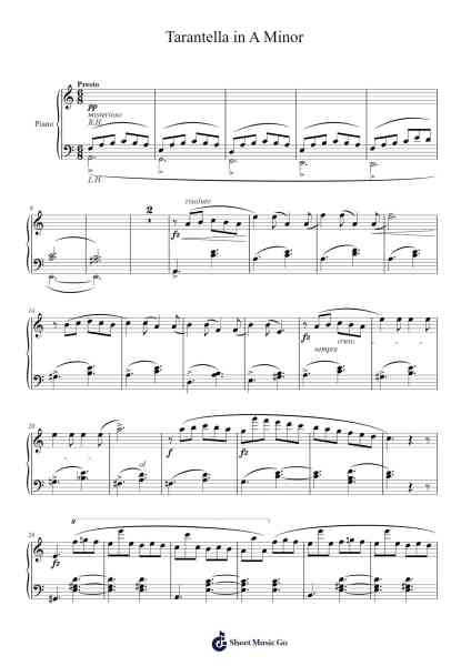 Tarantella in A Minor, Op. 37 Sheet Music by A. Pieczonka-Arr.Graril