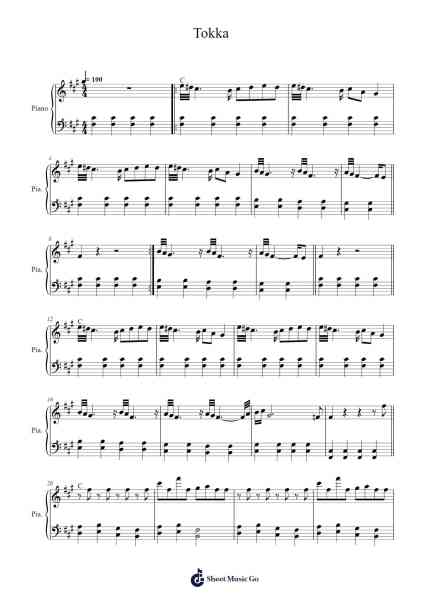 Tokka Sheet Music by Agnes Obel-Arr.Sanprice