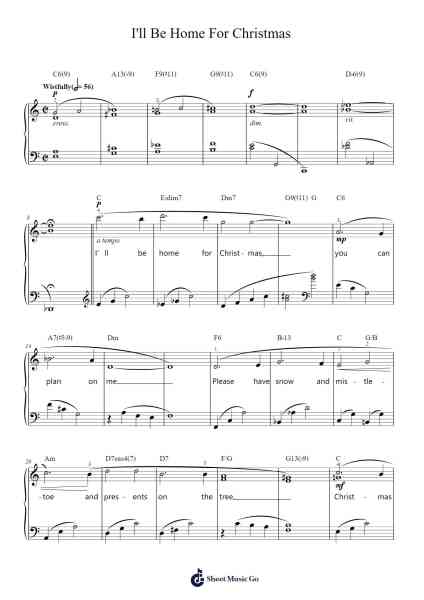 I'll Be Home For Christmas Sheet Music by Bing Crosby-Arr.Hosy