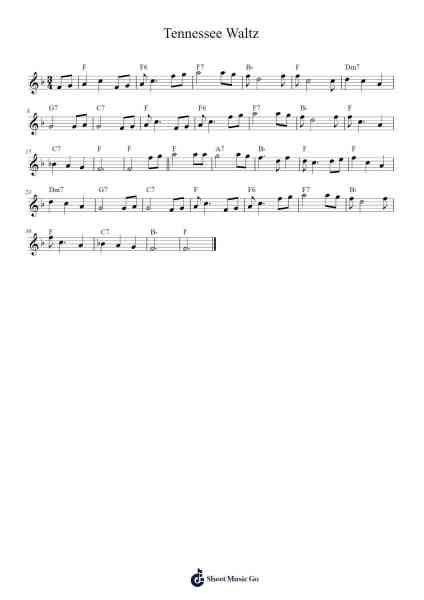 Tennessee Waltz Sheet Music by TempoValued-Arr.Zoediah
