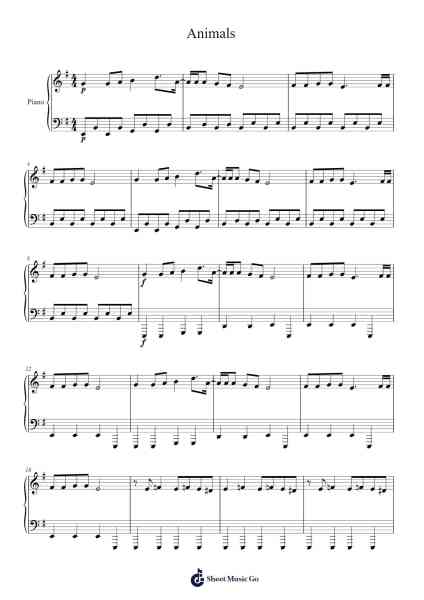 Animals Sheet Music by Martin Garrix/Jay Hardway-Arr.Minmeg Bobfax