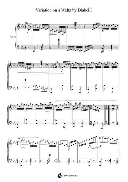 Variation on a Waltz by Diabelli Sheet Music by Franz Liszt-Arr.Aumeo Glennrine