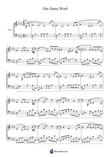 Our Same Word Sheet Music by undefined-Arr.Clachel Cliffgray