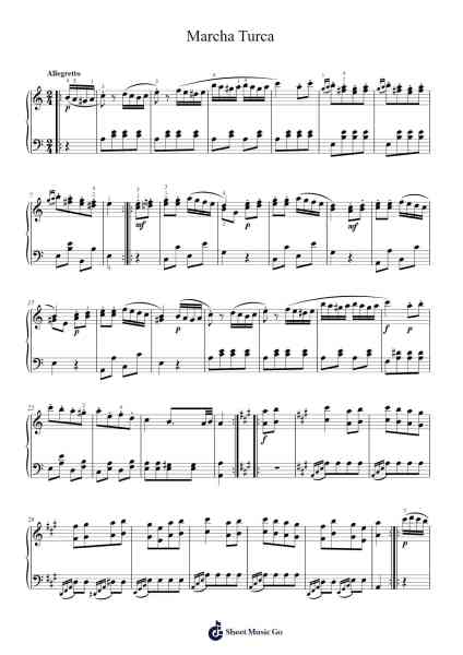 Marcha Turca Sheet Music by Wolfgang Amadeus Mozart-Arr.Chloekeats