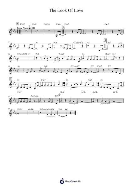 The Look Of Love Sheet Music by Burt Bacharach-Arr.Hawhe