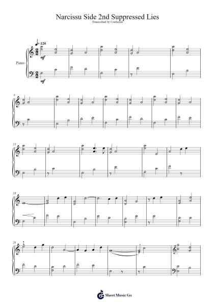 Narcissu Side 2nd Suppressed Lies Sheet Music by undefined-Arr.Subill