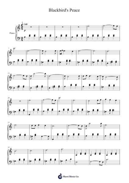Blackbird's Peace Sheet Music by Vetle Naero-Arr.Burnelett Loncil