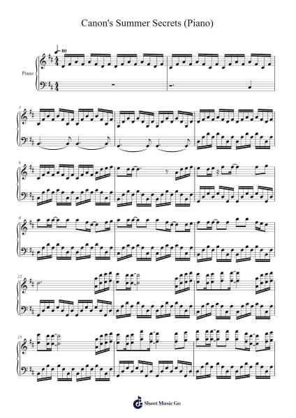 Canon's Summer Secrets (Piano) Sheet Music by Vincent Cross-Arr.Leron