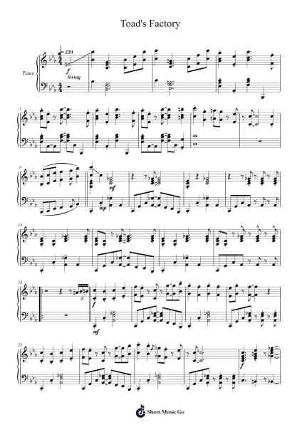 Toad's Factory Sheet Music by Asuka Hayazaki/Ryo Nagamatsu-Arr.Stanthy