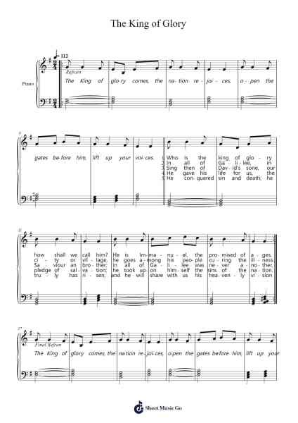 The King of Glory Sheet Music by undefined-Arr.Beernoel Oisensharp