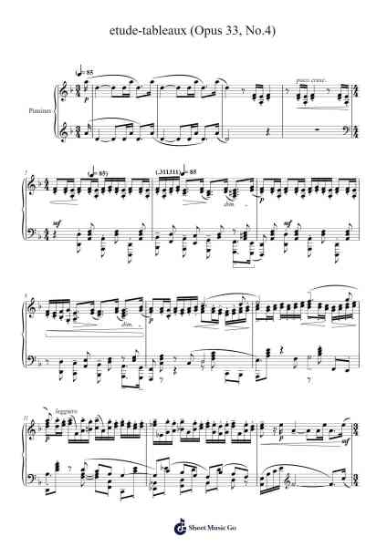 etude-tableaux (Opus 33, No.4) Sheet Music by Sergei Rachmaninoff-Arr.Taters Jonkyle