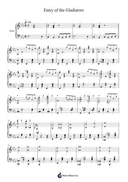 Entry of the Gladiators Sheet Music by Lucas Fučik-Arr.Melra Consmer