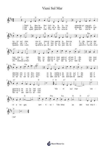 Vieni Sul Mar Sheet Music by Improad-Arr.Fredbey Beerwar